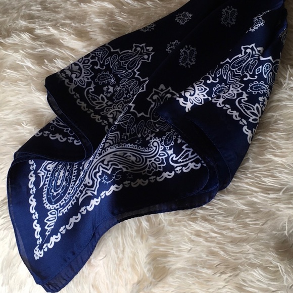 Navy Bandana Scarf 102 - Picture 4 of 6